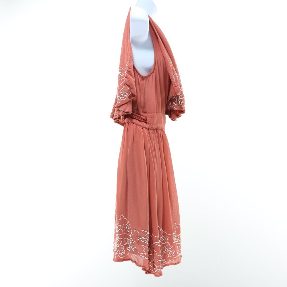 Free People Sylvia Beaded Wrap Dress Size L Samon/White - Picture 4 of 13